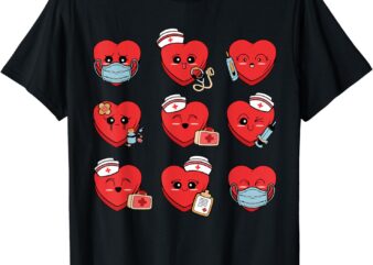 Candy Conversation Heart Nurse Valentine Nursing Men Women T-Shirt