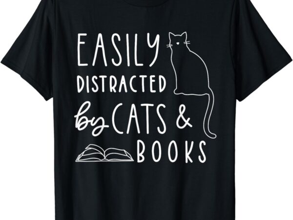 Cat lover, cats and books, book lover, reading lover, cat t-shirt