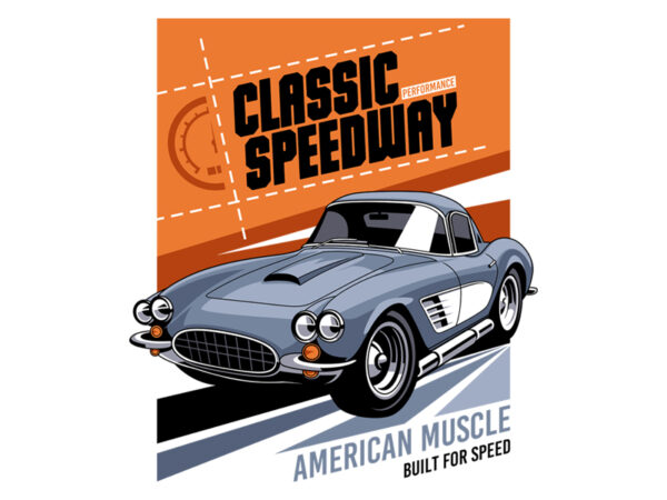 Classic speedway t shirt vector file