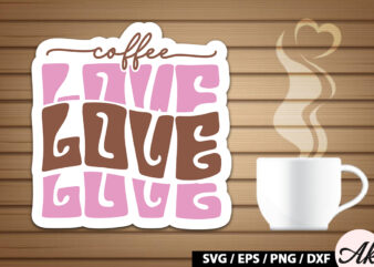 Coffee love Retro Sticker