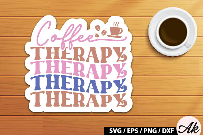 Coffee therapy Retro Sticker