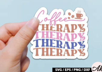 Coffee therapy Retro Sticker