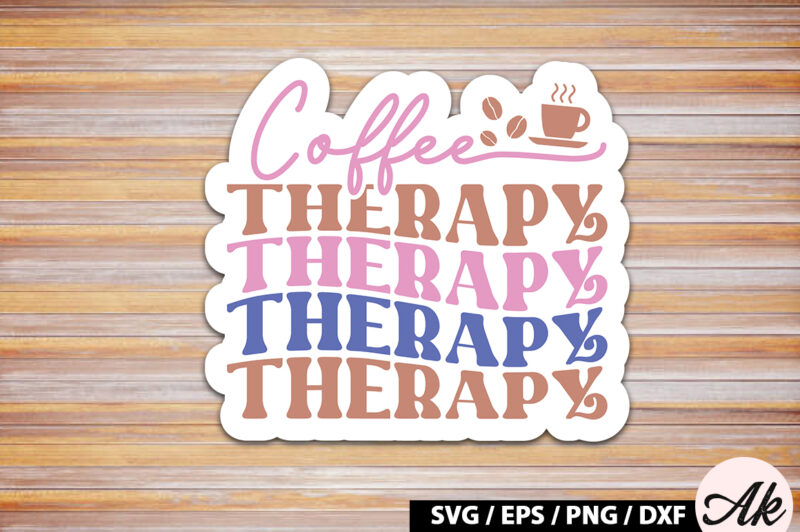 Coffee therapy Retro Sticker