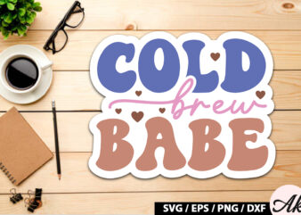Cold brew babe Retro Sticker