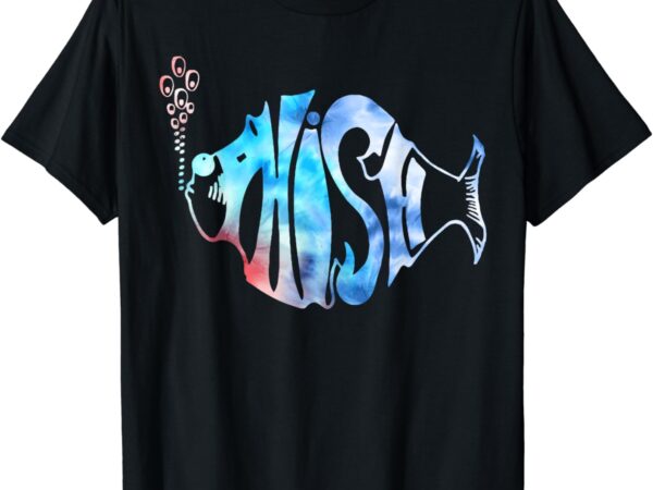 Colorful phish-jam, tie-dye tee for fisherman, fish graphic t-shirt