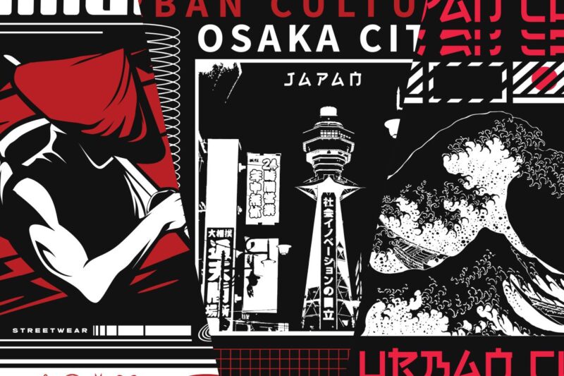 Most Trending Streetwear Mega Bundle, Graphic T shirt Vector, Y2k, Graffiti, Cyberpunk, Brutalism, Urban T-shirt Designs Commercial Use