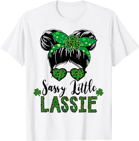 Cute St Patricks Day Kids Toddler Girl Sassy Little Lassie T-Shirt