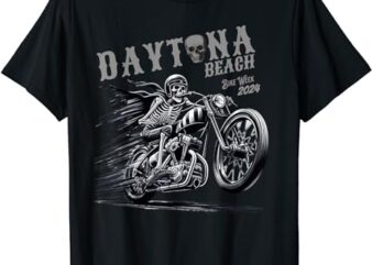 Daytona Beach Skeleton Rider Motorcycle Bike Week T-Shirt