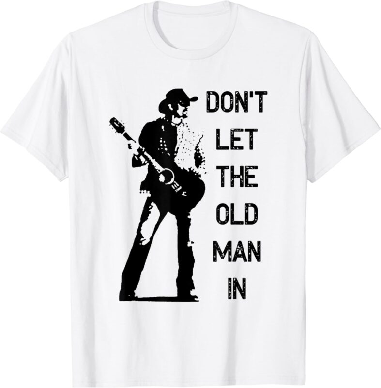 Don’t let the old man in vintage standing with a guitar T-Shirt