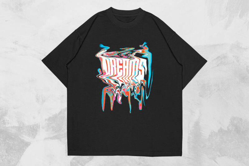 Inspirational Liquid Text Designs Bundle, Streetwear Acid Style T-shirt Design