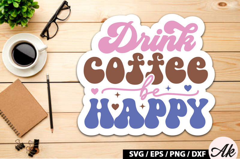 Retro Coffee Sticker SVG Bundle