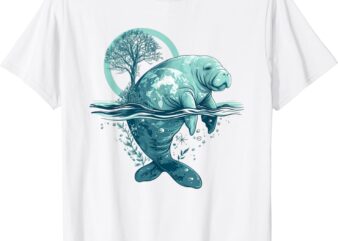 Earth Day Manatee Earth Day Manatee Artwork T-Shirt