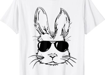 Easter Day Bunny Face With Sunglasses Men Boys Kids Easter T-Shirt