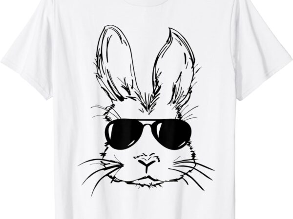 Easter day bunny face with sunglasses men boys kids easter t-shirt