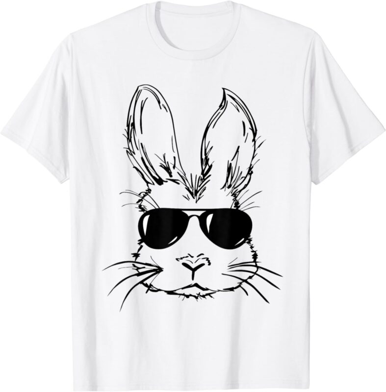 Easter Day Bunny Face With Sunglasses Men Boys Kids Easter T-Shirt