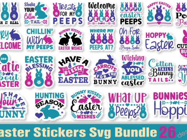 Easter stickers t-shirt bundle easter stickers svg bundle