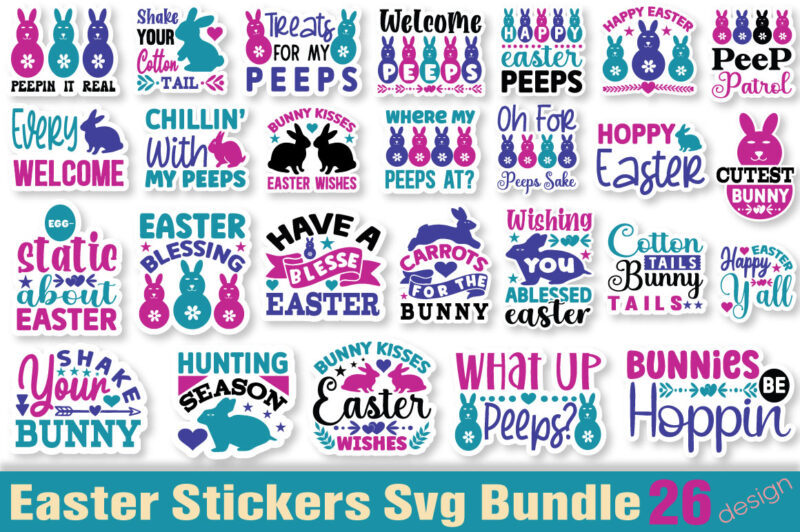 Easter Stickers T-shirt Bundle Easter Stickers Svg Bundle