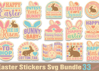 Easter Stickers T-shirt Bundle Easter Stickers Svg Bundle