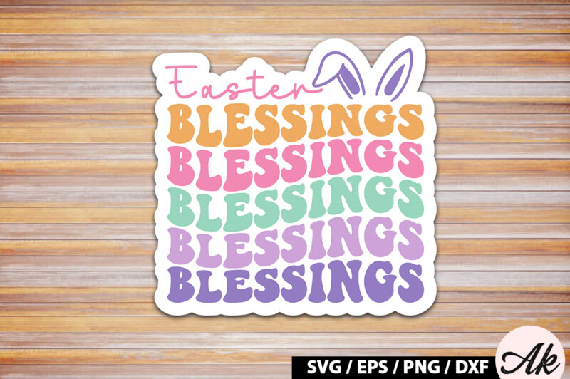 Retro Easter Sticker SVG Bundle