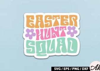 Easter hunt squad Retro Sticker vector clipart