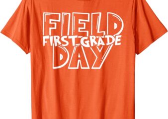 Field Day 2024 First Grade School Teacher Kids Orange T-Shirt