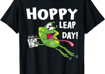 Funny Frog Hoppy Leap Day February 29 Leap Year Birthday T-Shirt