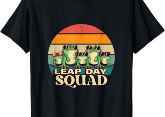 Funny Frog Lover Leap Day Squad February 29 cool retro style T-Shirt