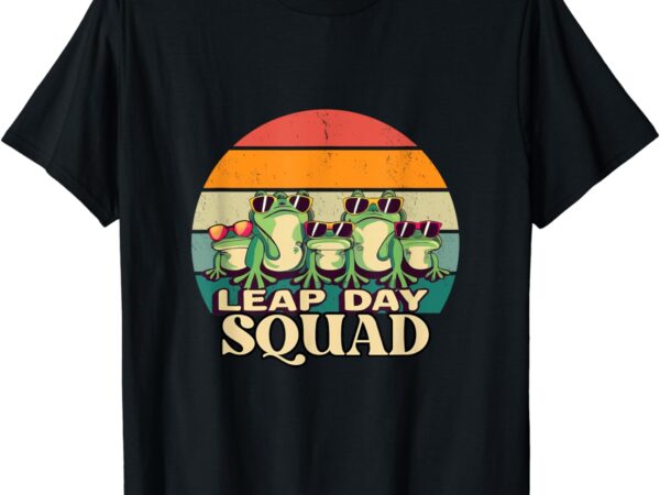 Funny frog lover leap day squad february 29 cool retro style t-shirt