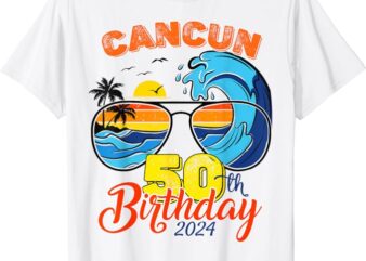 Girls Trip Cancun 2024 Vacation Cancun 50th Birthday Squad T-Shirt