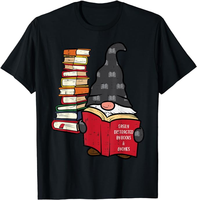 Gnome Read Reading Book Librarian Across America Women Kids T-Shirt