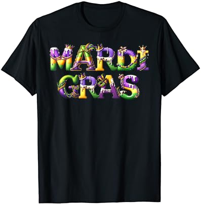 Happy mardi gras 2024 new orleans fleur de lis mask beads t-shirt Happy mardi gras 2024 new orleans fleur de lis mask beads t-shirt