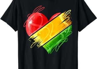 Heart In Pan African Colors Celebrate Afro American Heritage T-Shirt