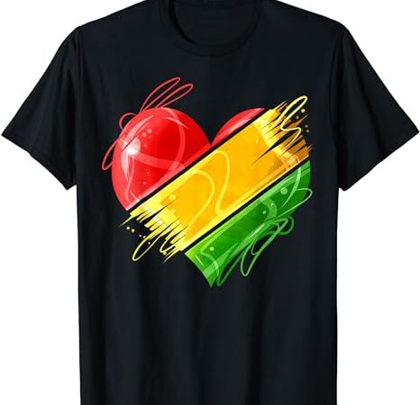 Heart in pan african colors celebrate afro american heritage t-shirt