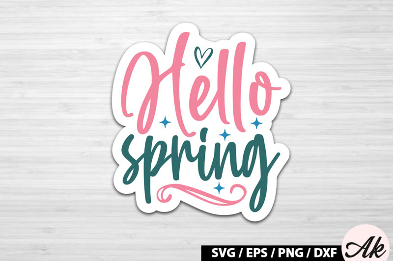 Hello spring Sticker SVG