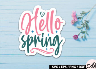 Hello spring Sticker SVG
