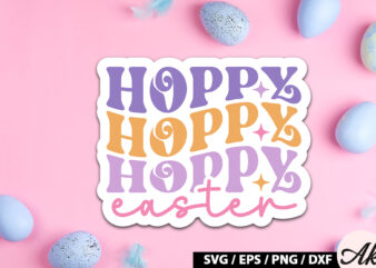 Hoppy easter retro sticker