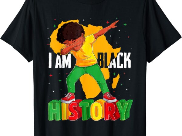 I am black history kids boys men black history month t-shirt