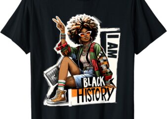 I Am Black History Proud Black Women Africa American Queen T-Shirt