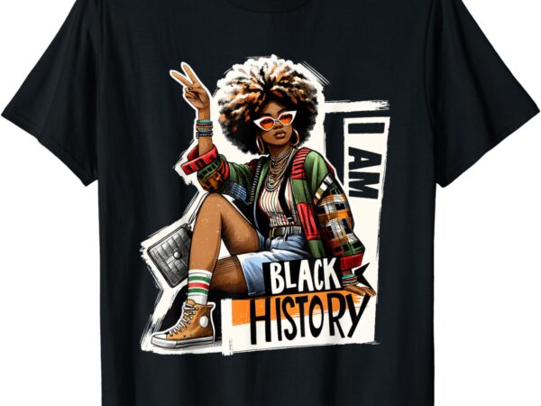 I am black history proud black women africa american queen t-shirt