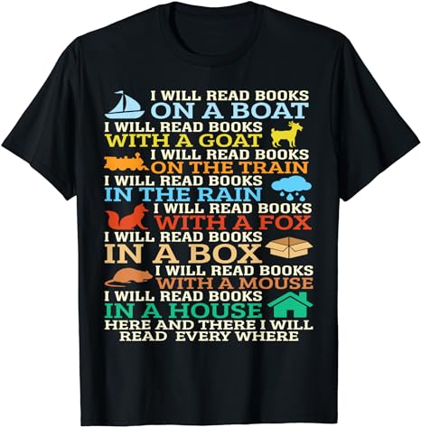 I Will Read Books On A Boat & Everywhere Reading Gifts Kids T-Shirt