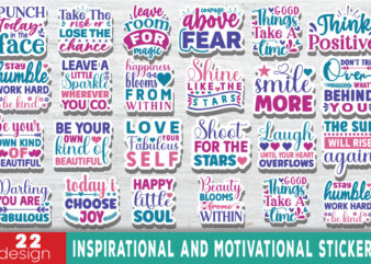 Inspirational and Motivational Stickers Bundle t shirt design for sale