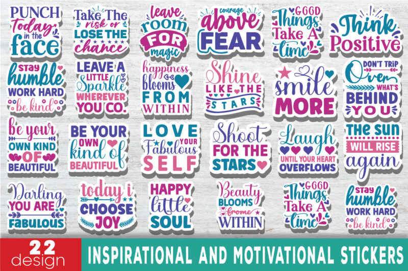 Inspirational and Motivational Stickers Bundle