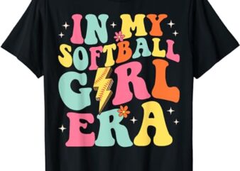 In My Softball Girl Era Retro Groovy Softball Girl T-Shirt