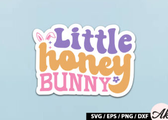 Little honey bunny Retro Sticker t shirt vector graphic