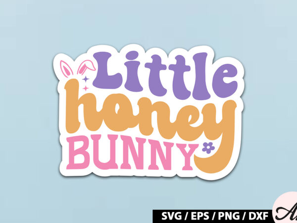 Little honey bunny retro sticker t shirt vector graphic
