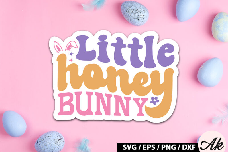 Little honey bunny Retro Sticker