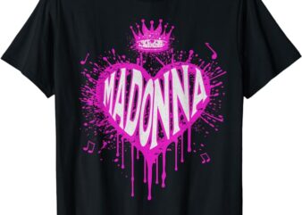 Love Heart Madonna Vintage Style Black Madonna T-Shirt