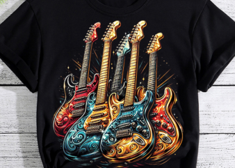 Guitar Shirt. Retro Style, Gift For Guitarist T-Shirt PNG File