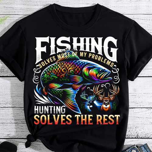 Funny Fishing And Hunting Gift Christmas Humor Hunter Cool T-Shirt PNG File