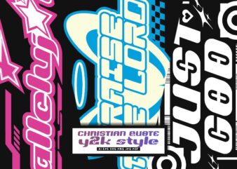 Y2k christian t-shirt designs bundle, streetwear bundle. 2000s y2k graphic tshirts vector